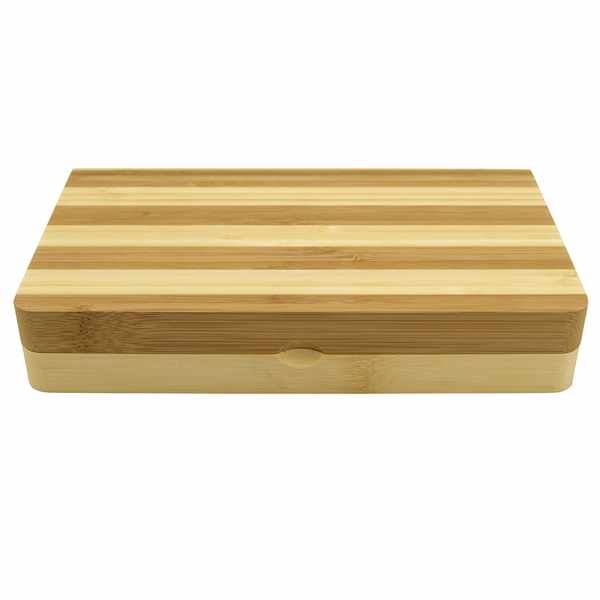 RAW BAMBOO ROLLING TRAY "STRIPED"