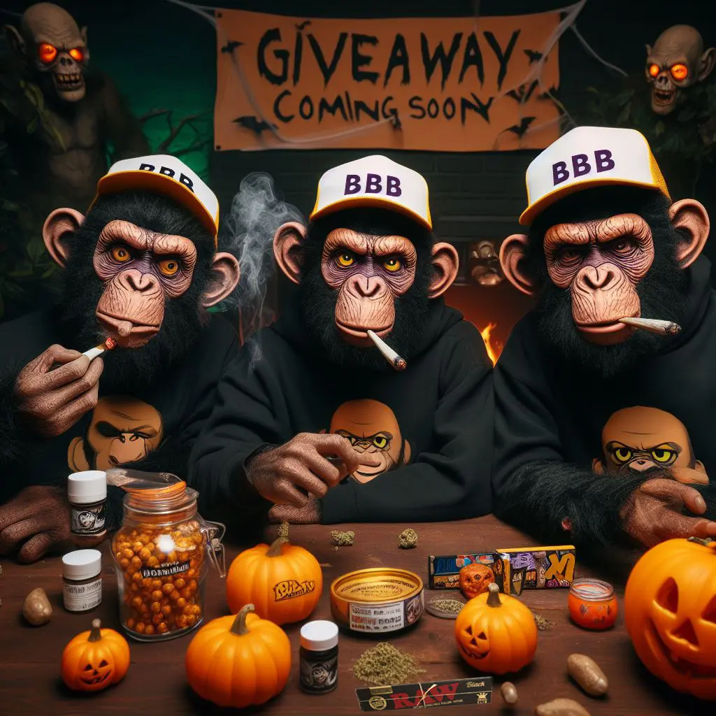 3 apes halloween party Giveaway på vej