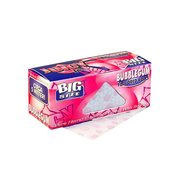 Juicy-Jays-Bubble-Gum-Paper-Rolls-5m1 Juicy Jay KS Slim Roll Bubblegum jointpapir med smag